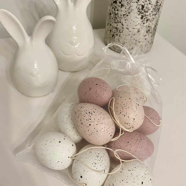 Set of 12 Pastel Eggs | Easter Tree Decorations | Hanging Easter Eggs | Easter Egg Hunt |