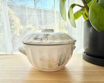 Vintage Mikasa Maxima Silk Blossoms Small Caserole Baking Dish with Lid