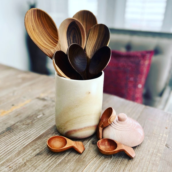 Handcarved Long Handle Wood Spoon