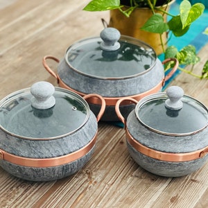 Soapstone Cookware with Glass Lid