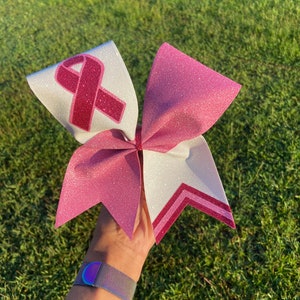 Two Color Pink Glitter Cheer Bow