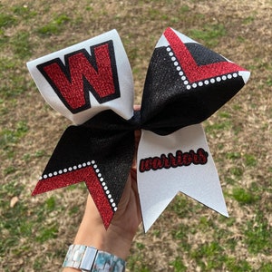 Chevron Dot Glitter Cheer Bow