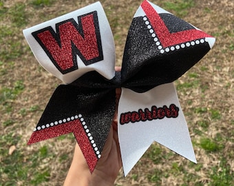 Chevron Dot Glitter Cheer Bow