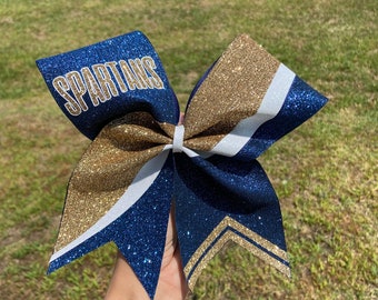Stripe and Chevron Glitter Cheer Bow