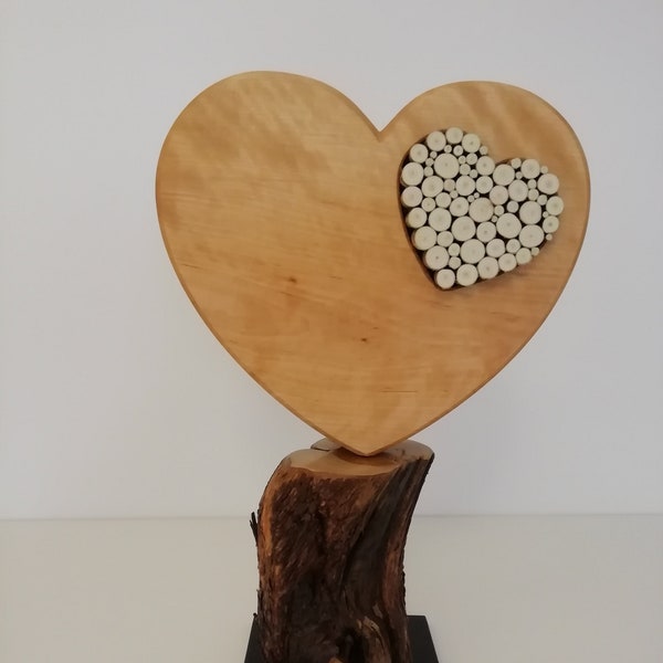 Holzdeko, Holzherz, Tischdeko, Hochzeitsgeschenk, Herz, Geschenk