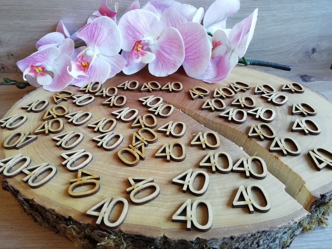 Streudeko Holz, Tischdeko, 40. Geburtstag Etsy.de