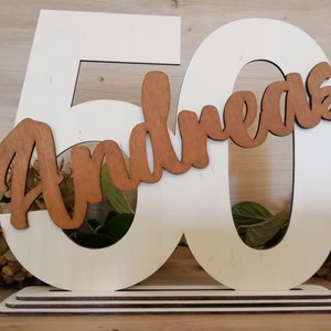 Tischdeko 50. Geburtstag, personalisiertes Geschenk