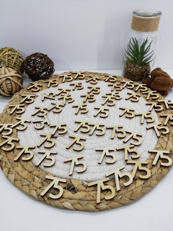 Streudeko Holz, Tischdeko, 75. Geburtstag, Deko Geburtstag