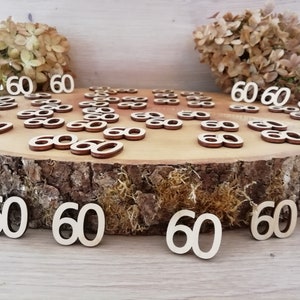 Streudeko Holz, Tischdeko, 60. Geburtstag Bild 4