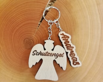 Personalisierter Schlüsselanhänger, Schutzengel Schlüsselanhänger