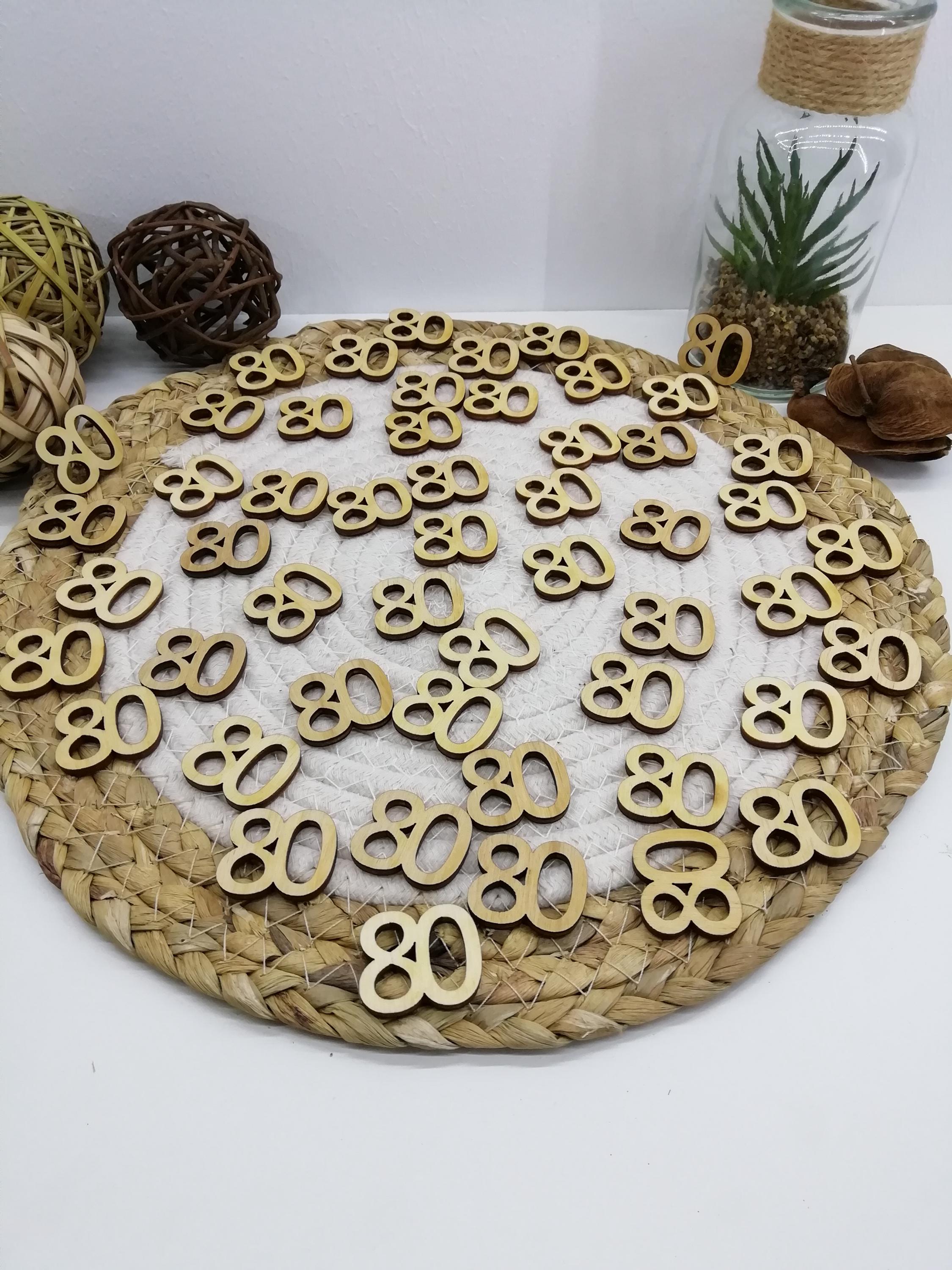 CUBIBOO 80. Geburtstag Holzkarte – Aus Sperrholz Mit Ständer, Personalisierbar (Lorbeer-Design)
