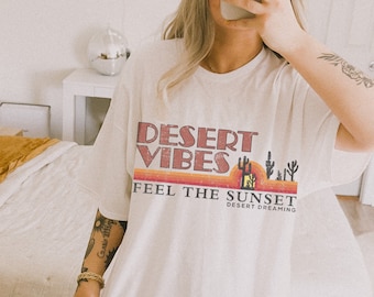 Vintage Style Desert Vibes Comfort Colors Tshirt Unisex Crewneck Short Sleeve Graphic Tess