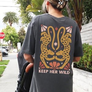 Keep Her Wild Tee Comfort Colors Graphic Tshirt Vintage Style Boho Style Graphic Shirt