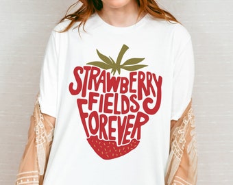 Strawberry Fields Forever Tee: Koszulka z grafiką w stylu vintage Comfort Colors
