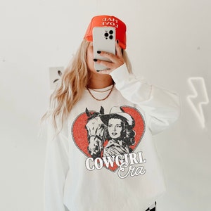 Cowgirl Era Crewneck Sweatshirt Western Graphic Sweatshirt Vintage Style Retro Style
