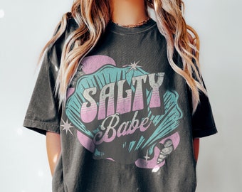 Salty Babe Graphic Tee - Comfort Colors Vintage Beach Shirt