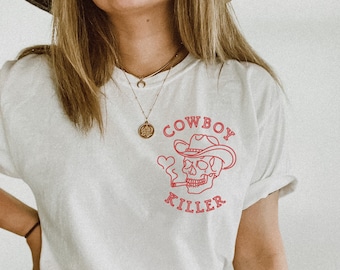 Cowboy Killer Tee Comfort Colors Graphic T-shirt Western Graphic Vintage Style Shirt