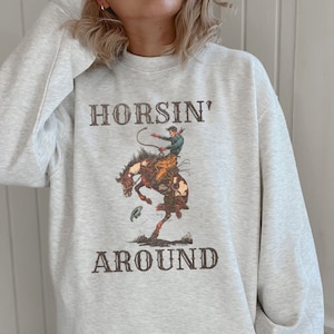 Horsin&#39; Around Cowboy Graphic Sweatshirt
