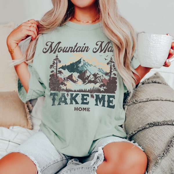 Mountain Mama Take Me Home Tee Comfort Colors Graphic Tshirt Vintage Style Graphic Tee Country Music Tee