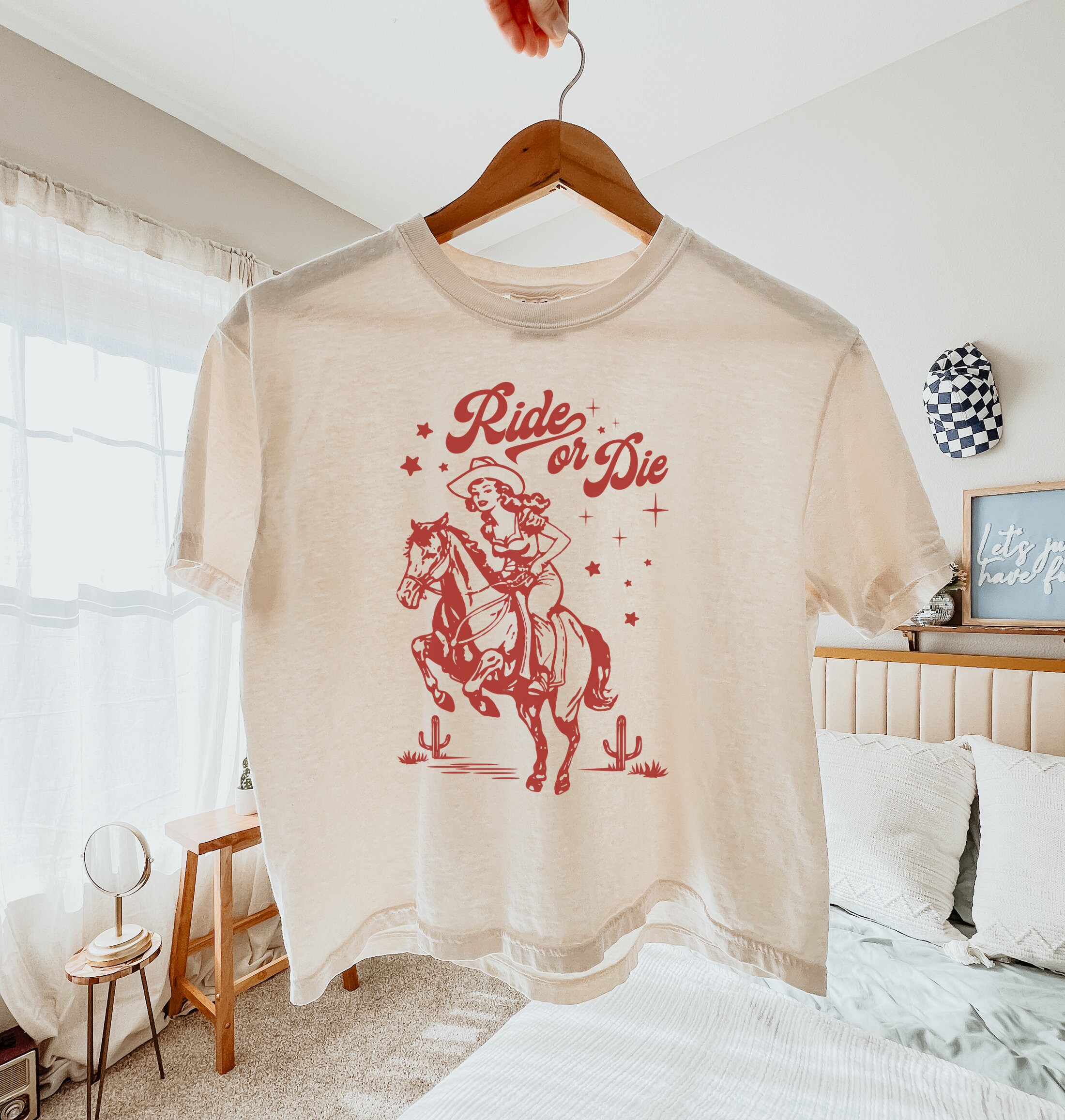 Ride Or Die Cowgirl Tee: Comfort Colors Boxy Cropped T-Shirt