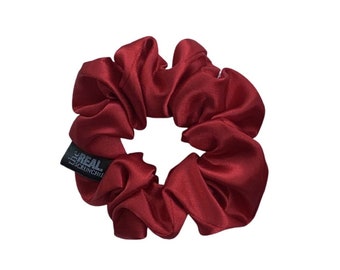 Piccolo elastico per capelli in raso rosso ciliegia, elastico per capelli fatto a mano