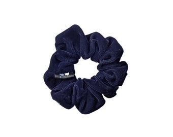 Piccolo elastico per capelli in velluto blu reale, fatto a mano