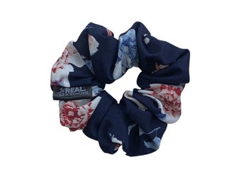 Elastico per capelli Petite Blue Iris, elastico per capelli blu navy floreale