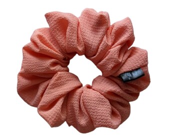 Grande elastico per capelli in chiffon color pesca, elastico per capelli oversize fatto a mano