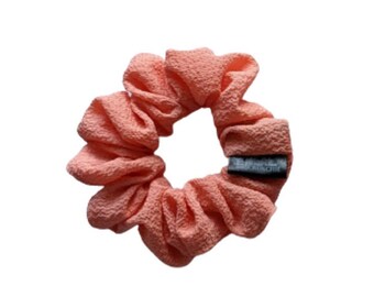 PETITE Scrunchies in chiffon color pesca // Accessori per capelli rosa corallo, Mini elastico per capelli fatto a mano, Piccolo elastico morbido arancione, Regalo per lei