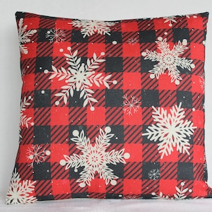 Christmas Linen Pillow Cover - Home Decor - Holiday Throw Pillow  – Plaid Pillow Cover- Christmas Plaid –  Farmhouse Christmas Pillow Cover