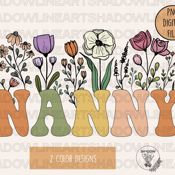 Floral Nanny Png • Nanny Png For Sublimation • Instant Download