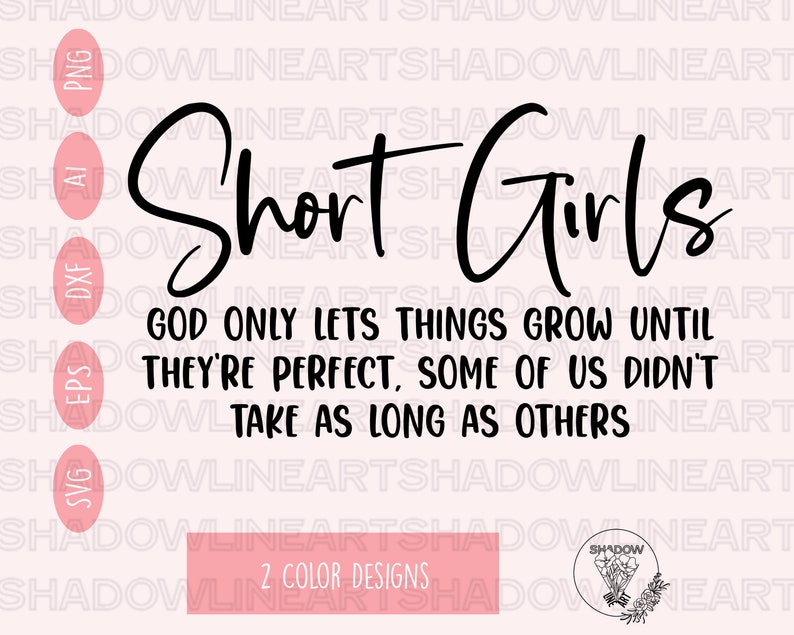 Short Girls Svg Sarcastic SVG Files For Cricut Digital Download image 1