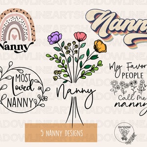 Nanny SVG Bundle: Cricut Cut Files (Digital Download)