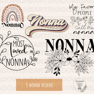Nonna SVG Bundle: Cricut Files, Floral Designs (Digital Download)