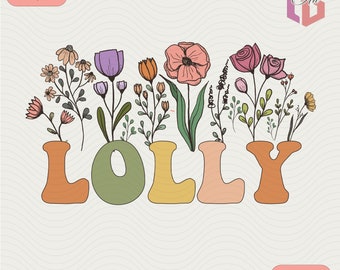 Lolly Png Floral Grandma Png per sublimazione Download digitale istantaneo
