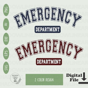 Emergency Department Nurse SVG PNG, ER Nurse Gift (Digital Download)