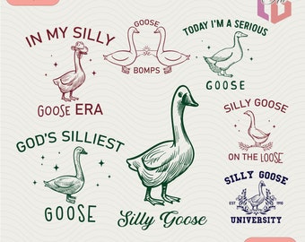 Goose Png Bundle Silly Goose Clipart Png per sublimazione Download digitale istantaneo