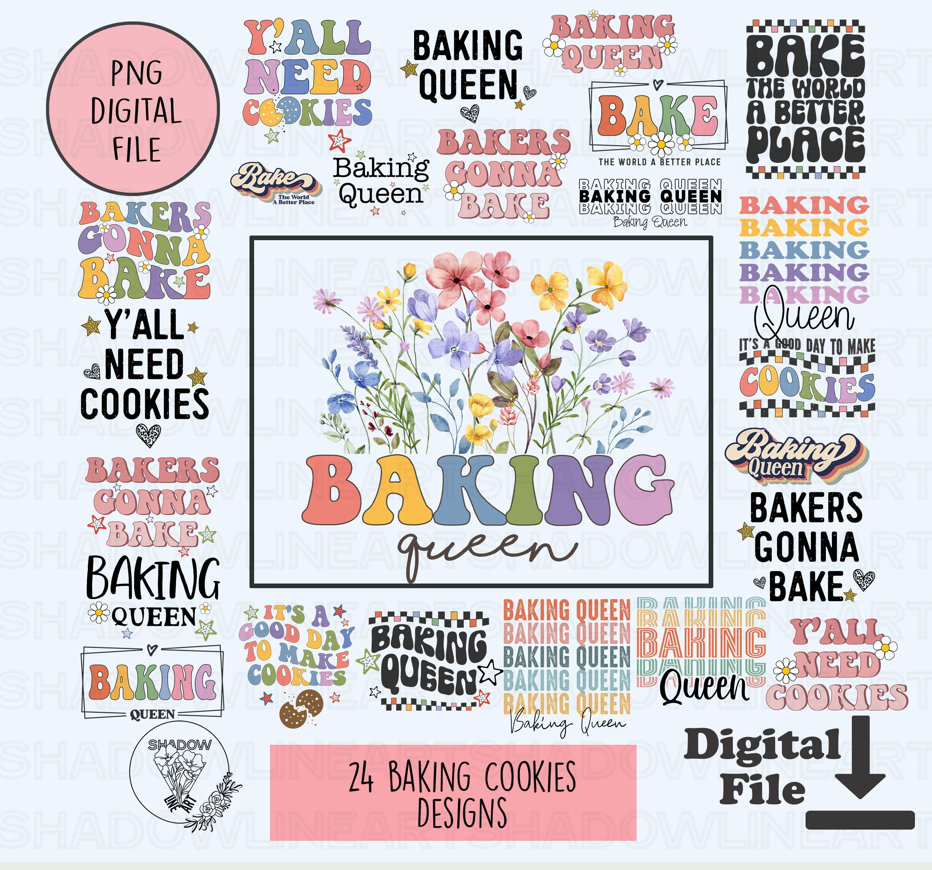Baking PNG Bundle Bakery Png For Sublimation Baker Instant Digital Download Bake Commercial Use PNG Designs