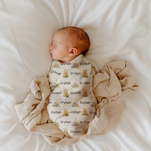 Personalized Baby Swaddle Blanket, Classic Pooh Blanket, Winnie the Pooh Blanket, Personalized Pooh Swaddle, Winnie the Pooh Nursery,