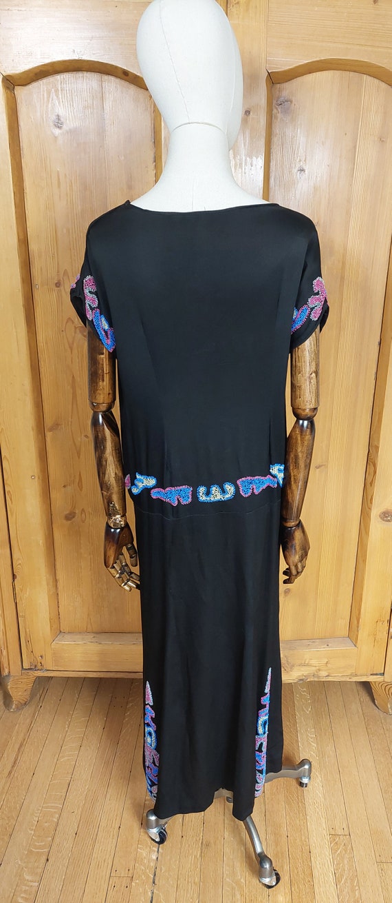 20s VOLUP long silk beaded dress art deco gown - image 6