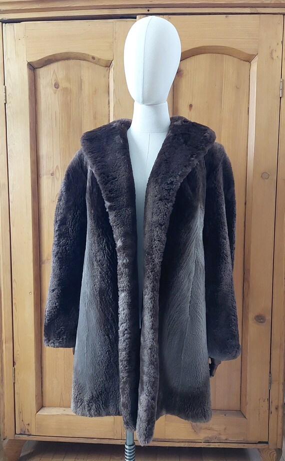 50s sheared beaver teddy bear swing coat volup fri