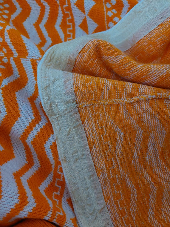 70s Sant Angelo knit rare orange cream skirt - image 2