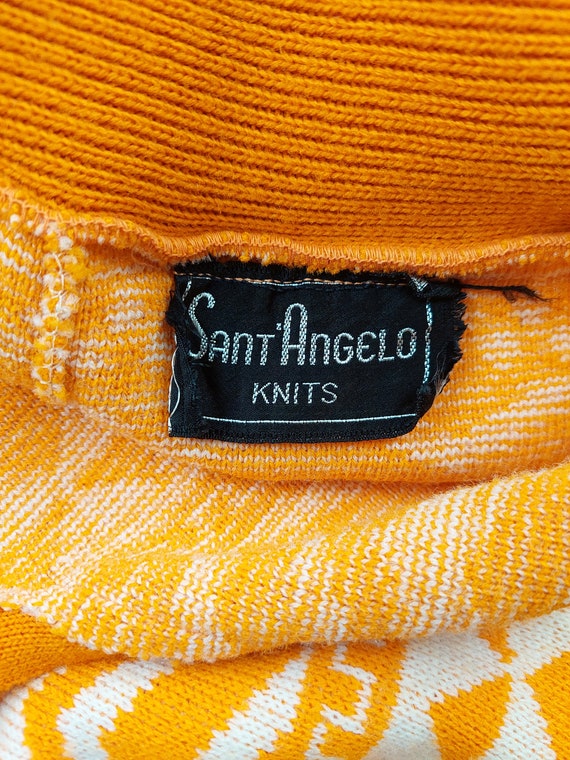 70s Sant Angelo knit rare orange cream skirt - image 3