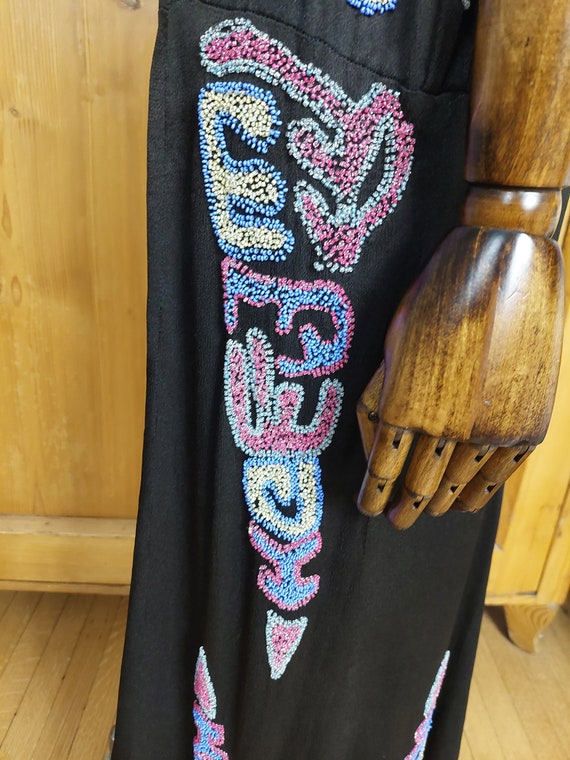 20s VOLUP long silk beaded dress art deco gown - image 8