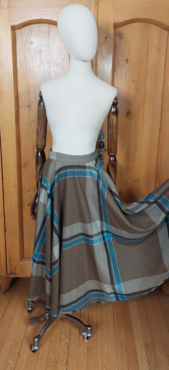 80s Valentino plaid circle skirt