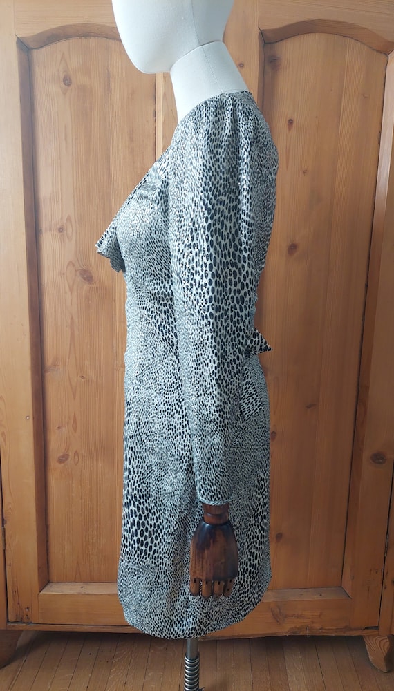 80s Ungaro paris silk metallic wrap dress size sm… - image 6