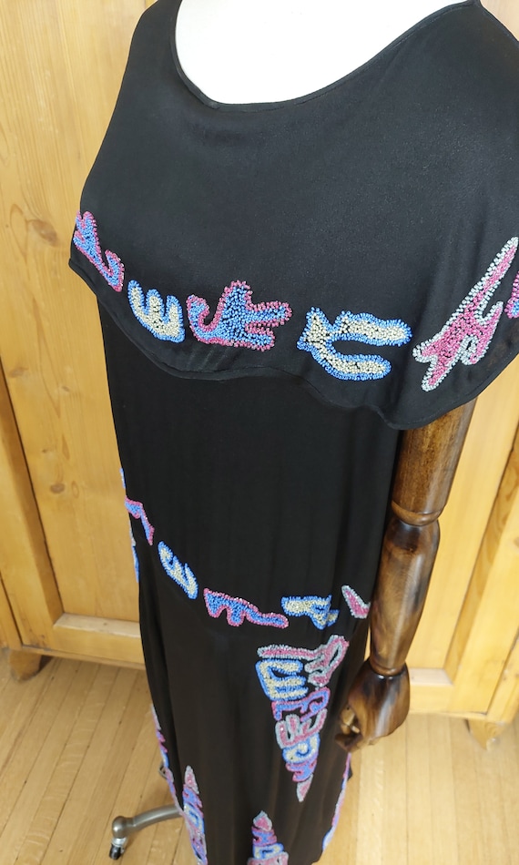 20s VOLUP long silk beaded dress art deco gown - image 2
