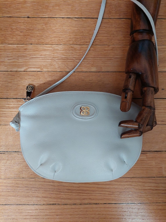 80s Balenciaga rare white crossbody leather purse