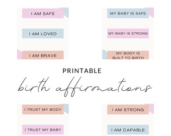 Birth Affirmation Cards 24 Printable Birth Affirmations - Etsy