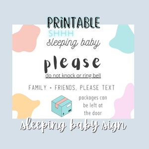 Printable Baby Sleeping Sign - Etsy